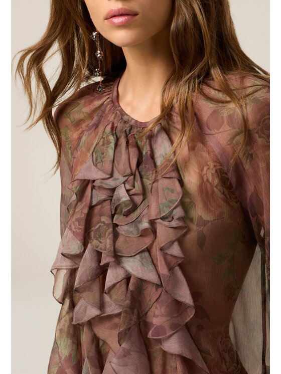 Oltre Oltre Blusa 2050J000815N0S1 Marrone Regular Fit