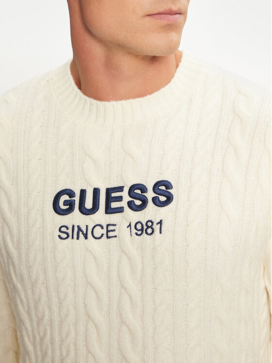 Guess Guess Pulover M4BR11 Z3HA2 Bež Regular Fit