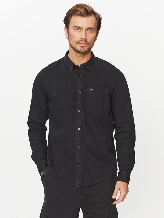 Lee Lee Koszula L880BL01 Czarny Regular Fit