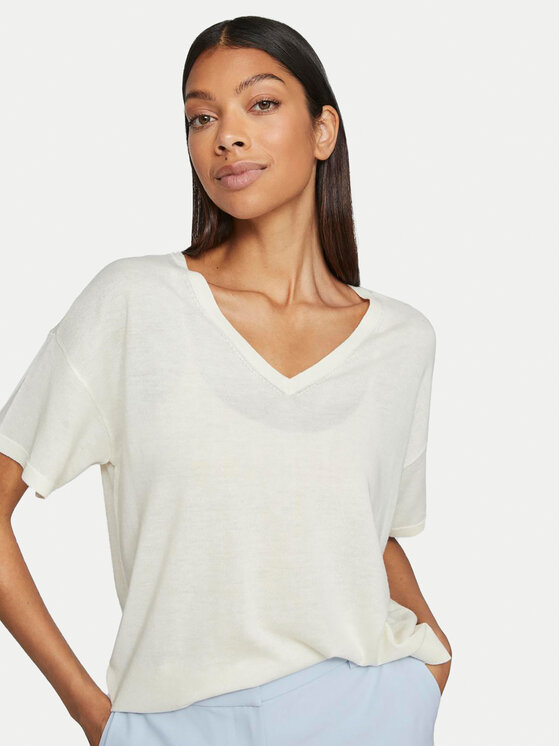 Vila Vila T-Shirt Abella 14089540 Bílá Relaxed Fit