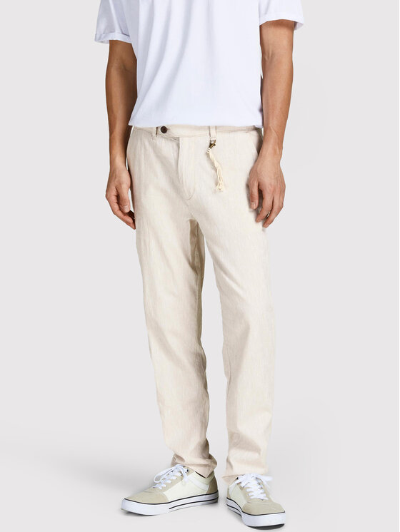 Jack&Jones Текстилни панталони Ace 12210125 Бежов Carrot Fit