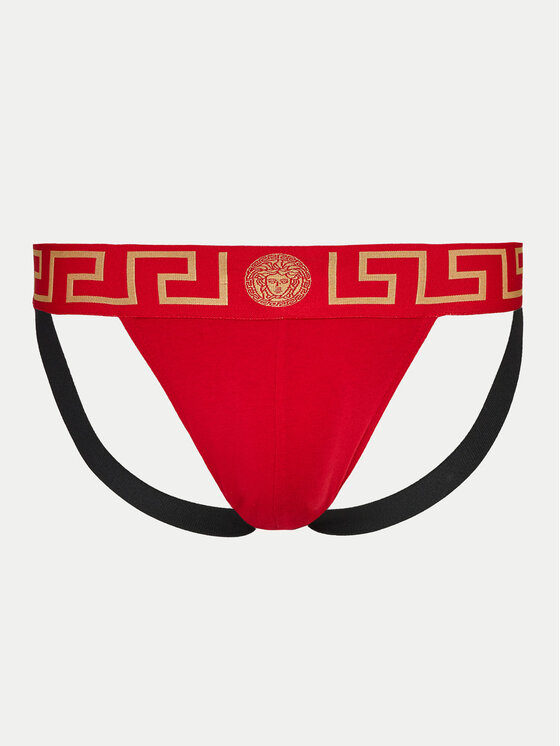 Férfi Jockstrap alsónadrág Versace, Méret: XL, Piros, AUU01017 1A1001