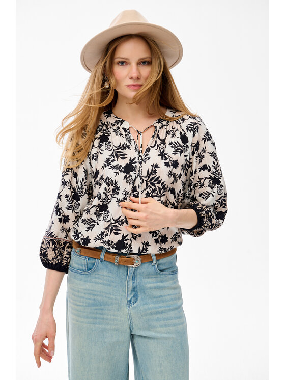 blue shadow blue shadow Bluzka Nori Czarny Regular Fit