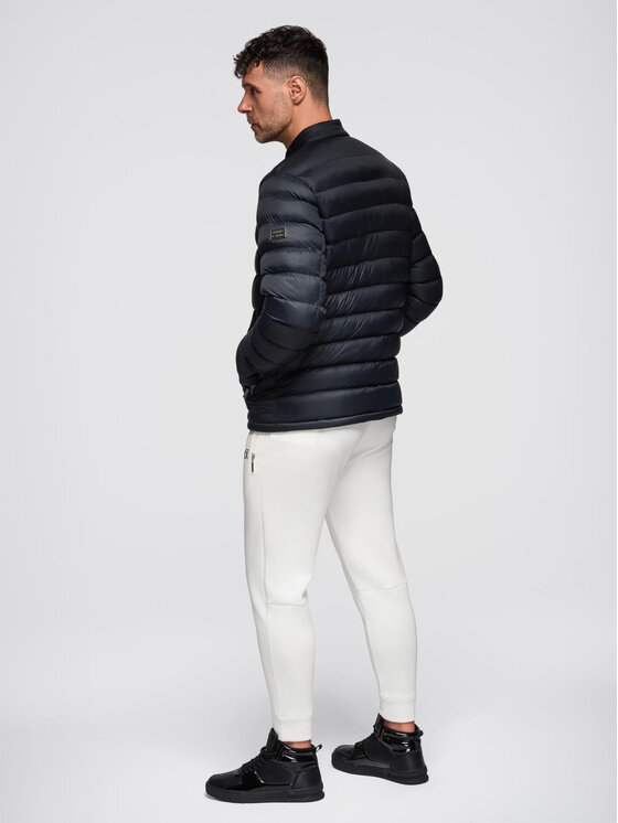 Ombre Ombre Kurtka zimowa OM-JALP-0261 Czarny Regular Fit