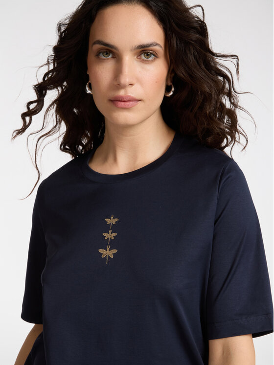 Elena Mirò Elena Mirò T-Shirt G079Z000598N034 Niebieski Slim Fit