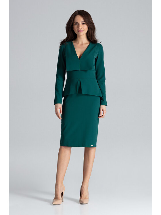 Lenitif Lenitif Vestito K491 Verde Regular Fit