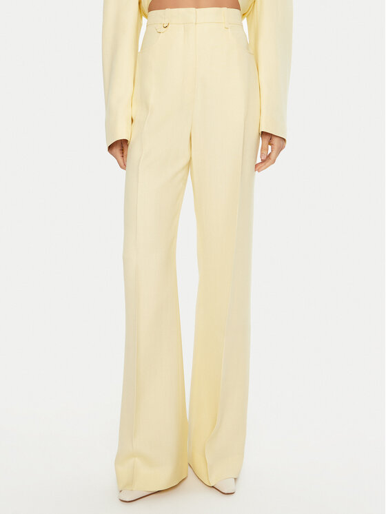JACQUEMUS Bavlnené nohavice 24E241PA003 Žltá Regular Fit