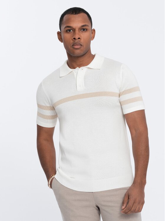 Ombre Ombre Polokošile OM-POSS-0118 Écru Regular Fit