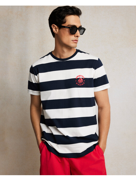 BIG STAR BIG STAR T-Shirt REMIR Granatowy Basic Fit