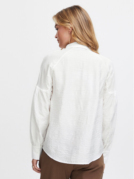Fransa Fransa Košulja 20612828 Bijela Relaxed Fit
