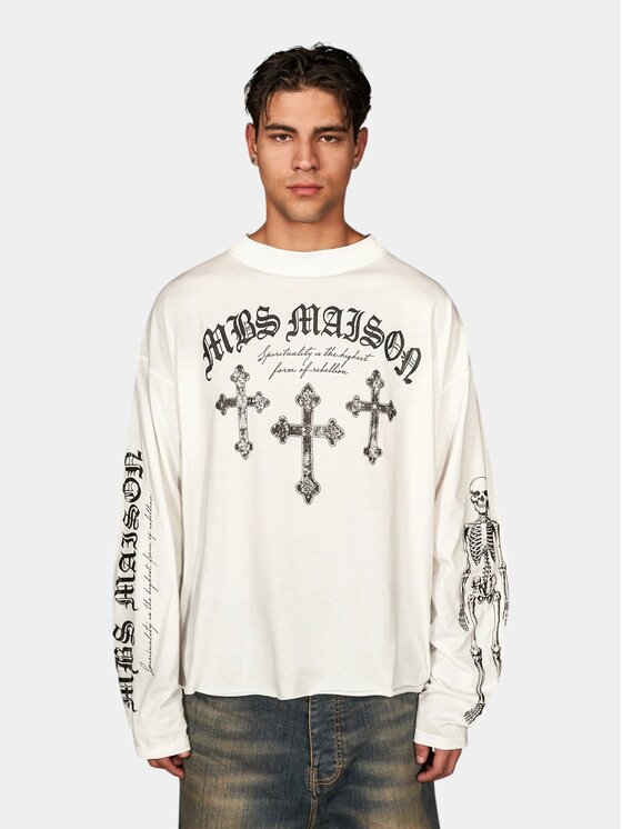 MADE BY SOCIETY MADE BY SOCIETY T-Shirt Divine Disorder - T17754 Biały Basic Fit