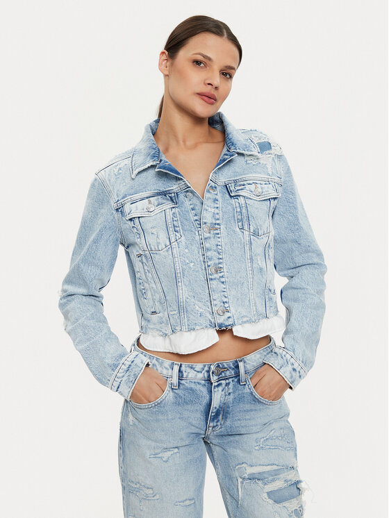 Tommy Jeans Džínsová bunda Izzie DW0DW18555 Modrá Slim Fit