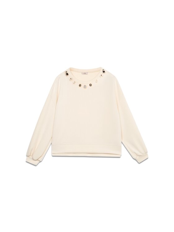 Oltre Oltre Felpa G940J004105N021 Bianco Boxy Fit