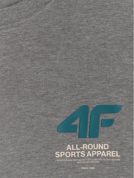 4F 4F T-shirt 4FRSS26TTSHM3990-24M Grigio Regular Fit