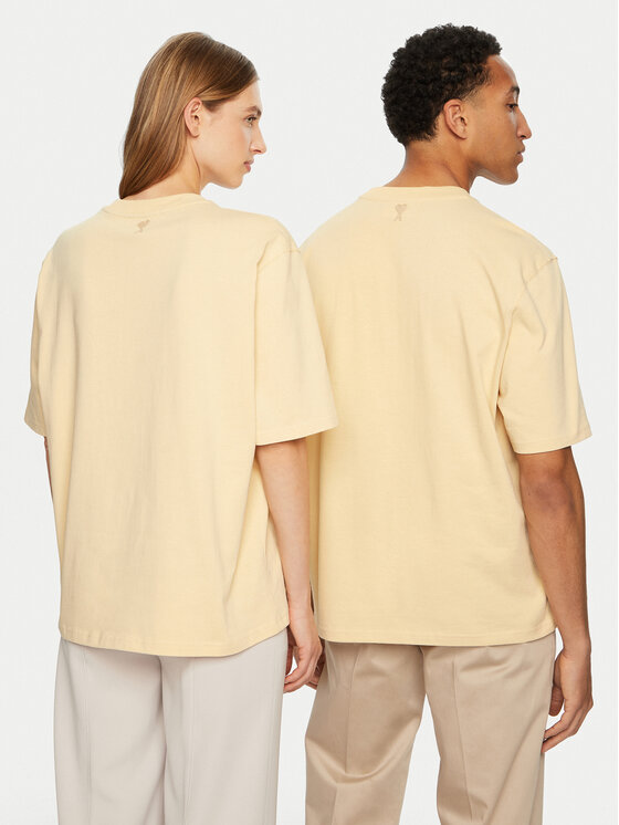 AMI Paris AMI Paris Tričko UTS024.726 Écru Regular Fit