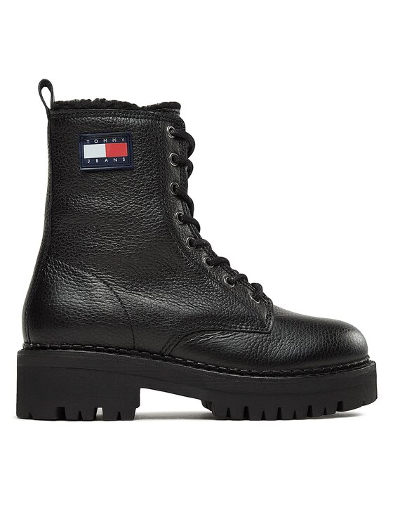 Tommy Jeans Tommy Jeans Μποτάκια Tjw Urban Boot Tumbled Ltr Wl EN0EN02317 Μαύρο