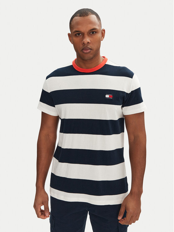 Tommy Jeans Męski T-Shirt, rozmiar XS, Granatowy, DM0DM20766