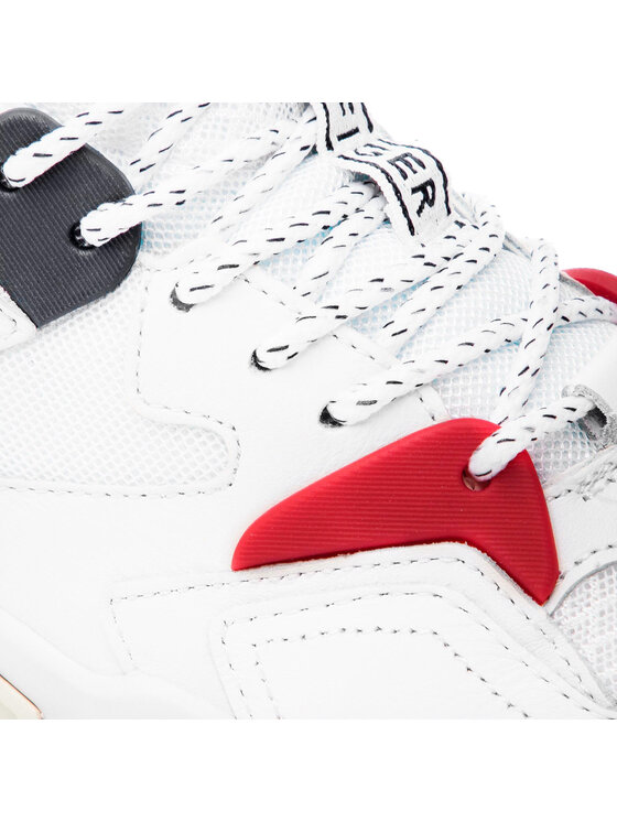 Tommy Hilfiger Tommy Hilfiger Laisvalaikio batai Chunky Mixed Textile Trainer FW0FW04065 Balta