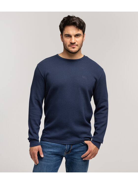 Lee Cooper Lee Cooper Longsleeve MATEO 2650 Niebieski Regular Fit