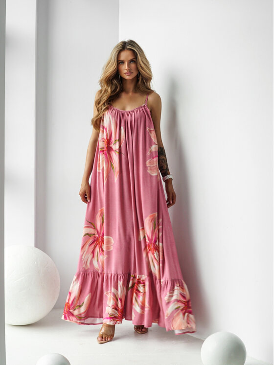 LilaLou LilaLou Letné šaty Gypsy Ružová Oversize