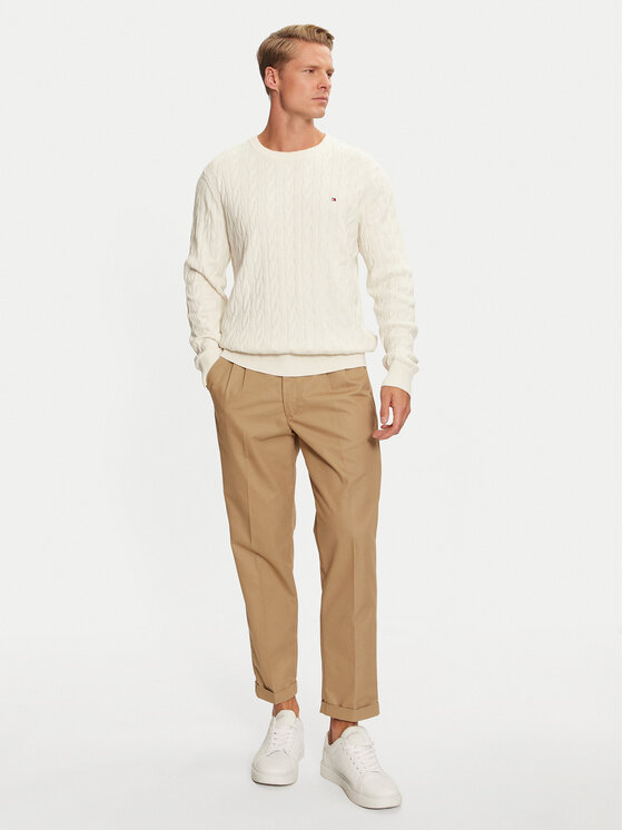 Tommy Hilfiger Tommy Hilfiger Megztinis MW0MW33132 Balta Regular Fit