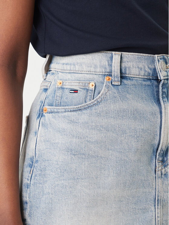 Tommy Jeans Tommy Jeans Fustă de blugi DW0DW22716 Albastru celest Mom Fit