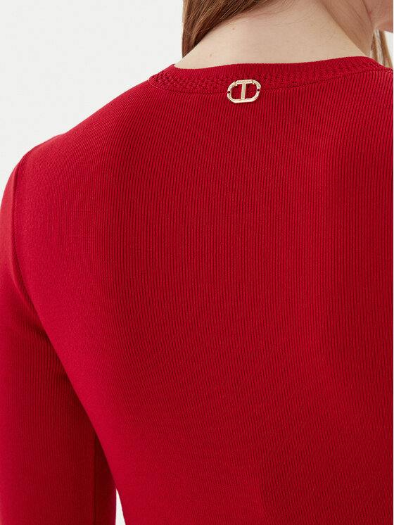 TWINSET TWINSET Trikotāžas kleita 252TP3040 Sarkans Slim Fit