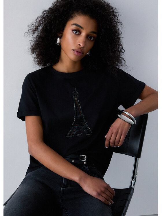 Liu Jo Liu Jo T-Shirt WA6413JS904P9317 Czarny Regular Fit