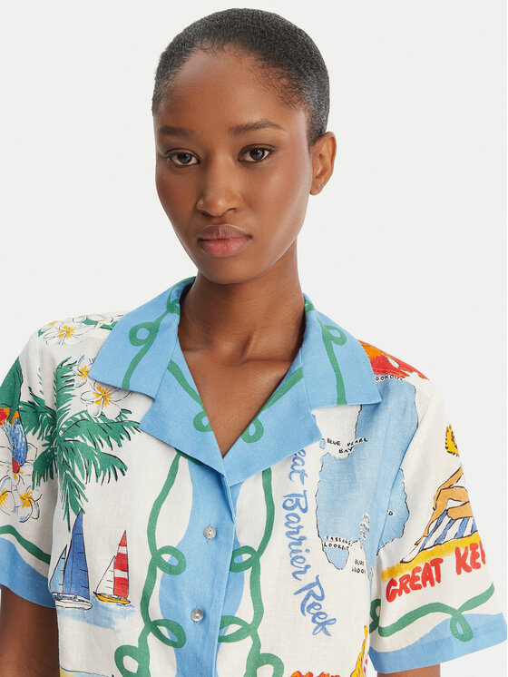 Seafolly Seafolly Koszula Viva Vacation 55668-TO Błękitny Regular Fit