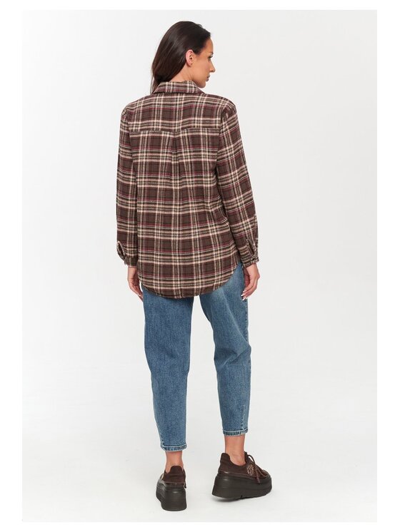 Makadamia Makadamia Koszula C75 Brązowy Loose Fit