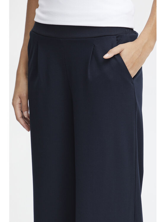 ICHI ICHI Pantaloni da donna IHKATE SUS LONG WIDE PA2 Blu Long Fit