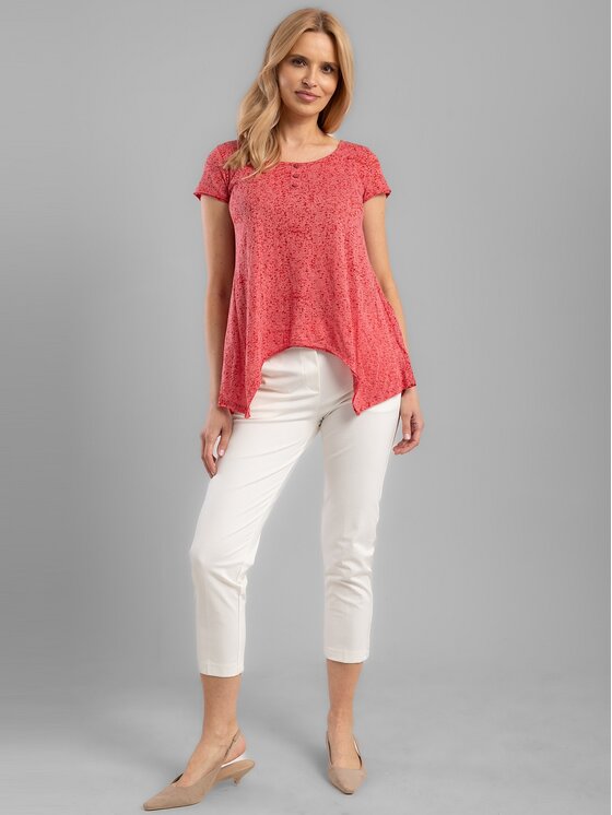 Perso Perso T-Shirt TCE11081F Różowy Regular Fit