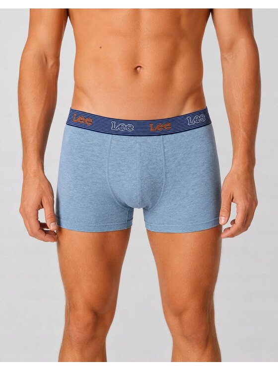 Lee Lee Bokserki Arjay 3 Pack Cotton Elastane Trunks Niebieski