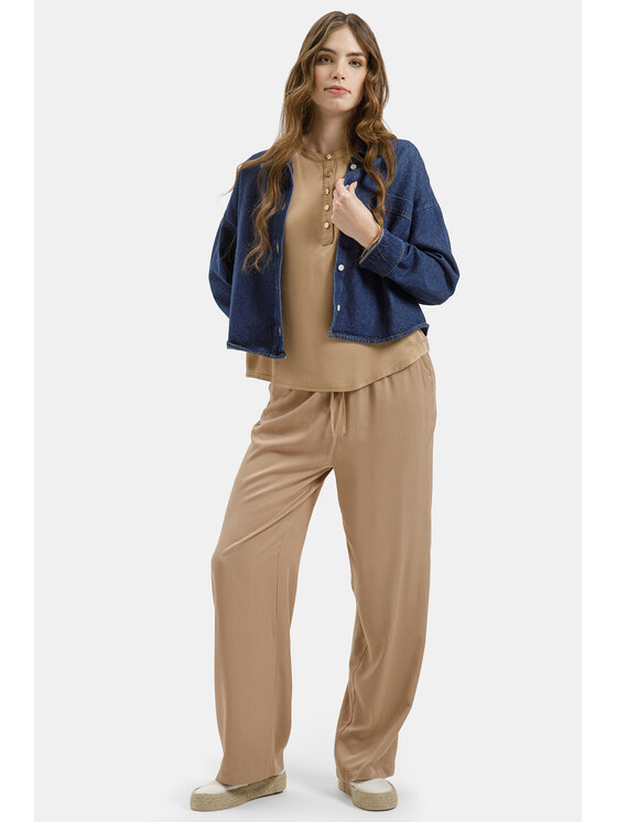 Cross Jeans Cross Jeans Spodnie materiałowe 80167-534 Beżowy