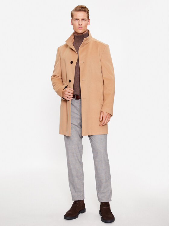 JOOP! JOOP! Vilnonis paltas 30037689 Ruda Regular Fit