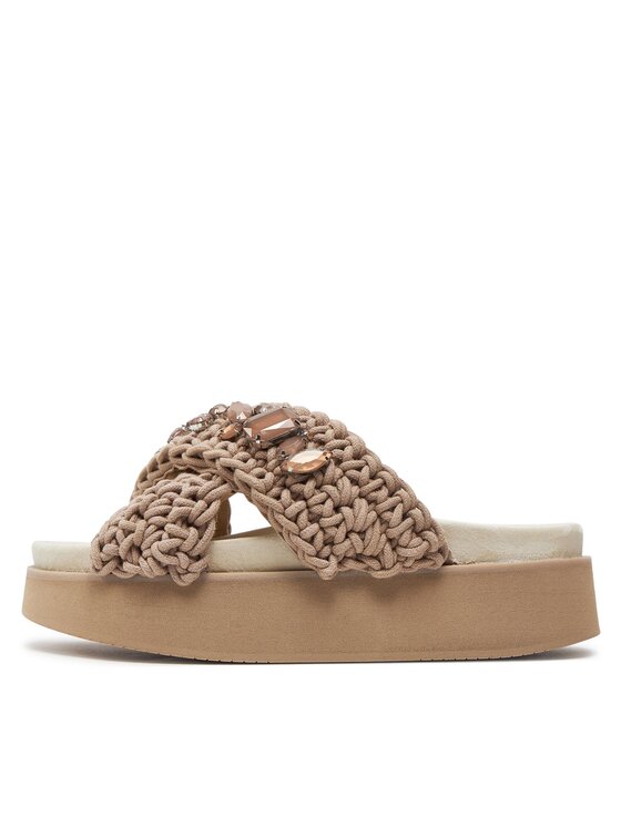 Inuikii Inuikii Natikači Woven Stones Platform 70103-106 Rjava