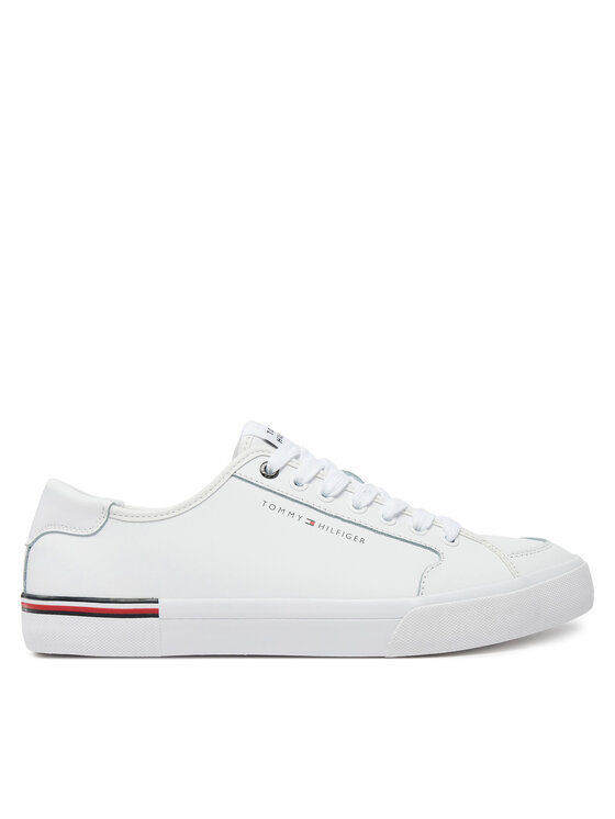 Teniși Tommy Hilfiger Core Corporate Vulc Leather FM0FM05399 Alb