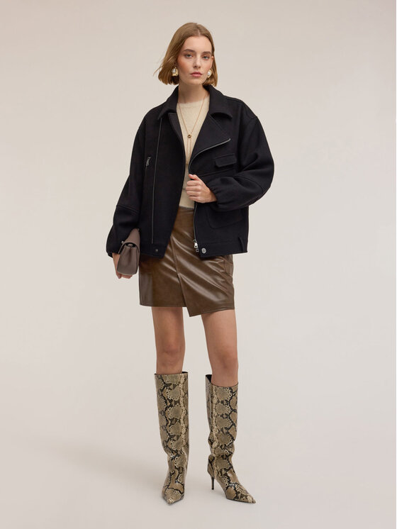 Motivi Motivi Cappotto invernale R188Q001077N033 Nero Regular Fit