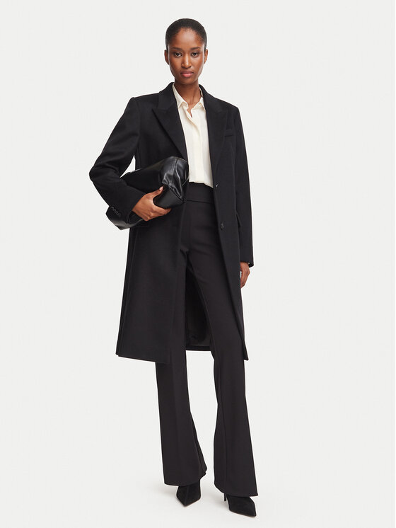 BOSS BOSS Вовняне пальто 50574982 Чорний Regular Fit