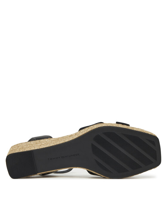 Tommy Hilfiger Tommy Hilfiger Espadrilės Leather & Suede Mid Wedge Espad FW0FW08804 Juoda