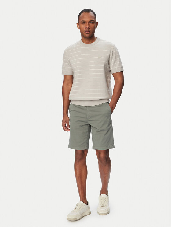 BOSS BOSS Auduma šorti Chino 50536723 Haki Slim Fit