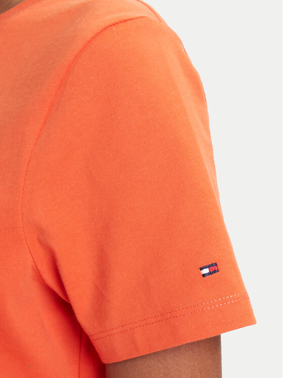 Tommy Hilfiger Tommy Hilfiger T-Shirt Script WW0WW45746 Pomarańczowy Regular Fit