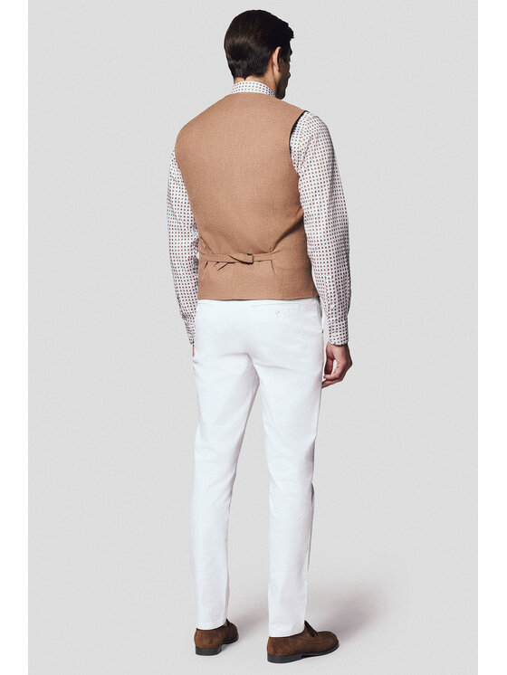 Lancerto Lancerto Kamizelka Acireale KA131125000010 Brązowy Slim Fit