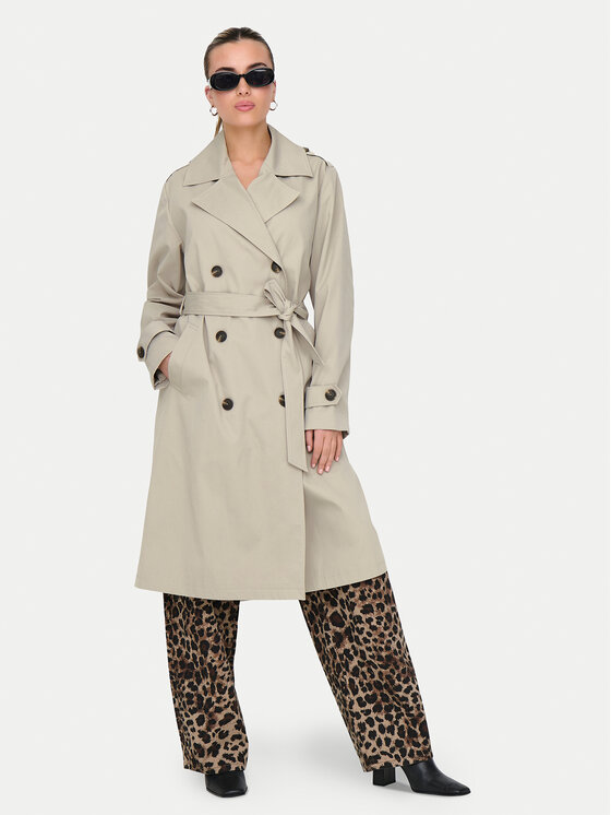ONLY ONLY Trench Leja 15336402 Bež Regular Fit