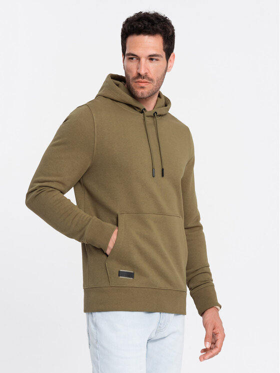 Ombre Ombre Mikina OM-SSBN-0161 Zelená Regular Fit