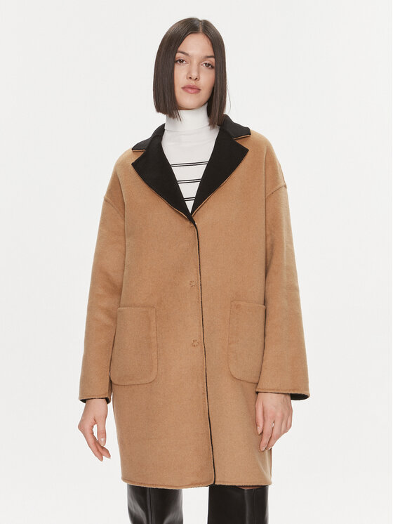 Liu Jo Liu Jo Vlněný kabát MF3241 T3505 Barevná Relaxed Fit
