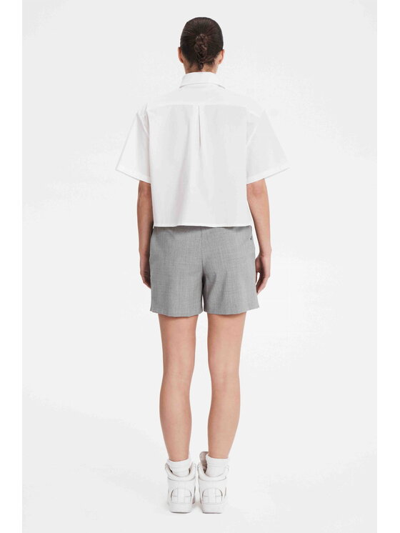 BENU BENU Camicia koszula z kołnierzykiem Bianco Oversize