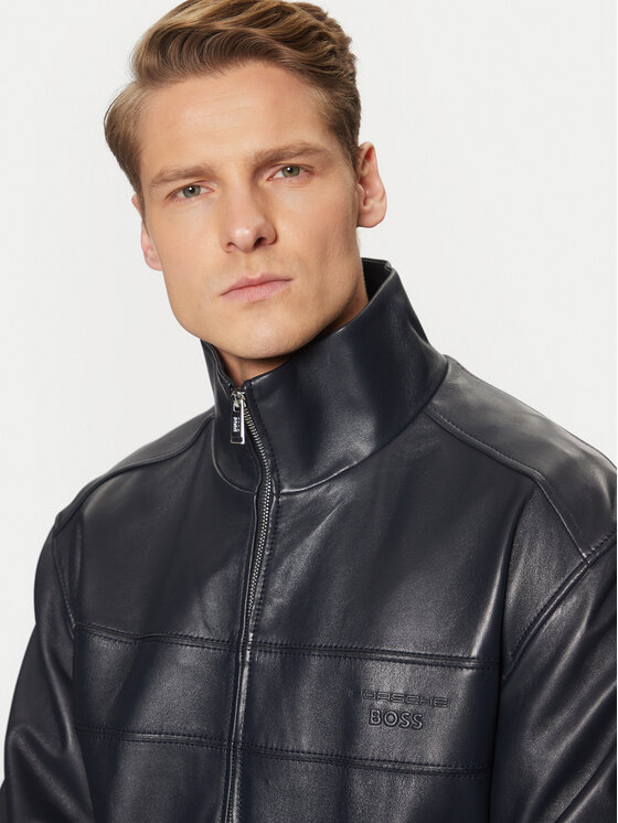BOSS BOSS Шкіряна куртка 50531148 Cиній Regular Fit