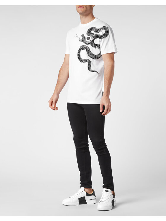 PHILIPP PLEIN PHILIPP PLEIN T-Shirt 1535 Biały Regular Fit