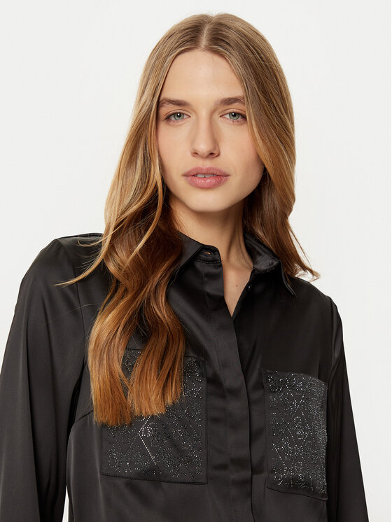 Guess Guess Košile W5RH40 WFQC2 Černá Regular Fit